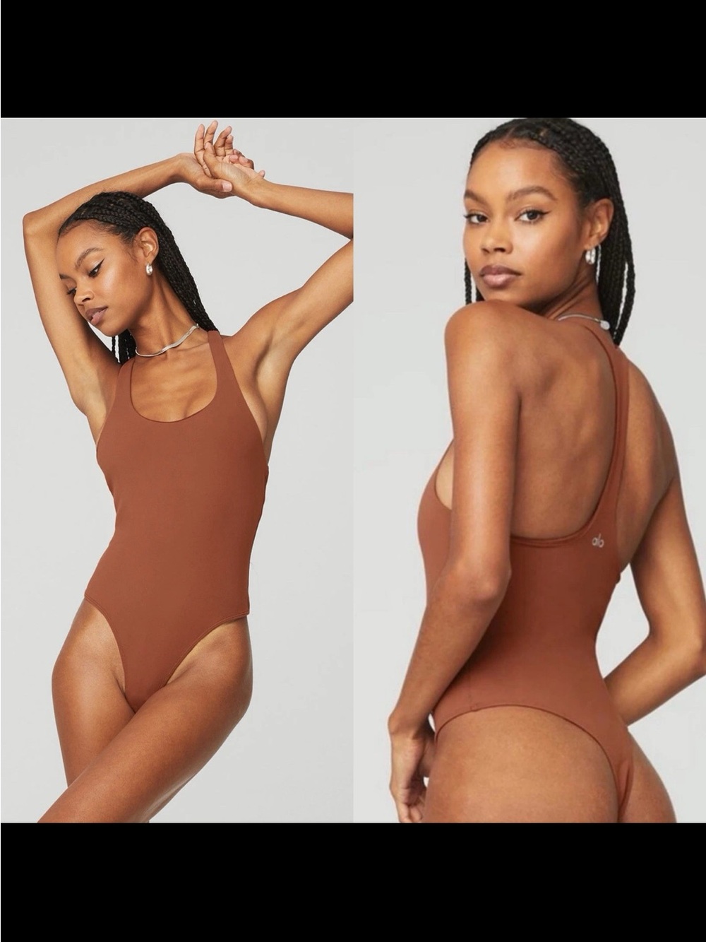 Alo Yoga Sleek Bodysuit in Rust Size Medium NWT